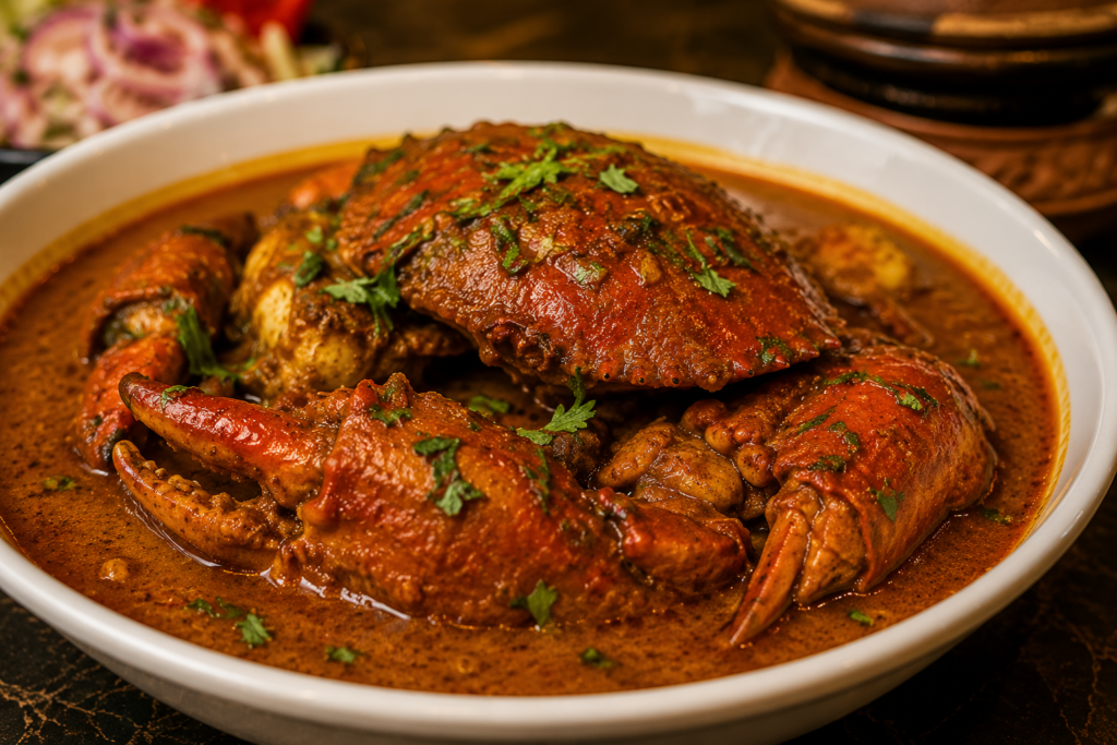 Signature Crab Curry served at Pahadi Dhaba in Bhubaneswar